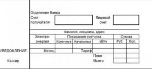 Образец квитанции