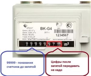 Показания газового счетчика Показания газового счетчика