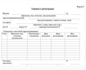 Справка о регистрации места жительства