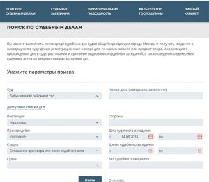 Поиск по судебным делам