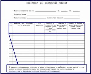 Выписка из домовой книги Выписка из домовой книги