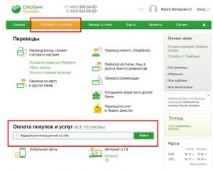 Выбор услуги