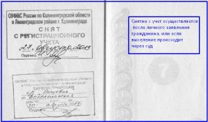 Штамп о регистрации в паспорте 